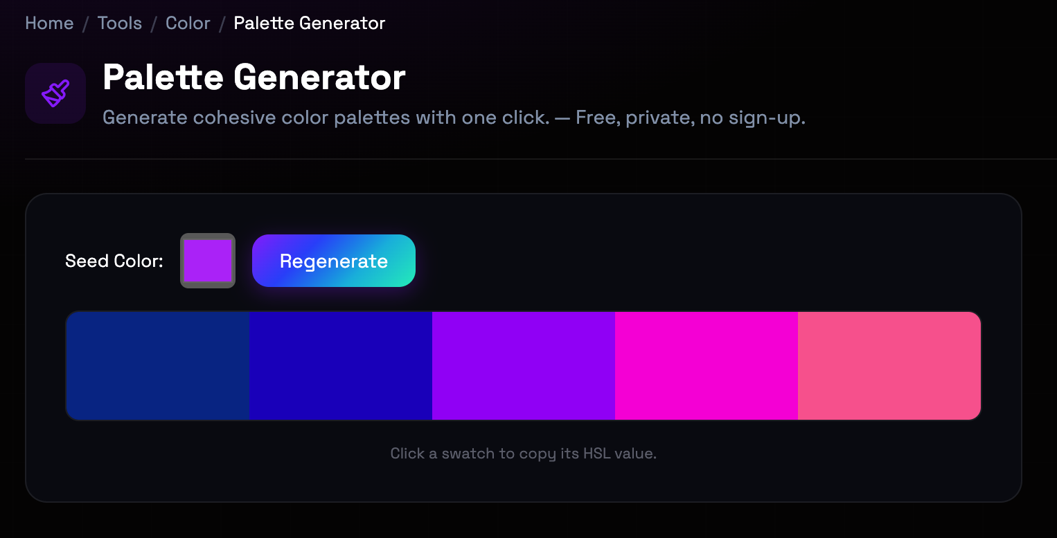 How to use Palette Generator online — free, fast, and private
